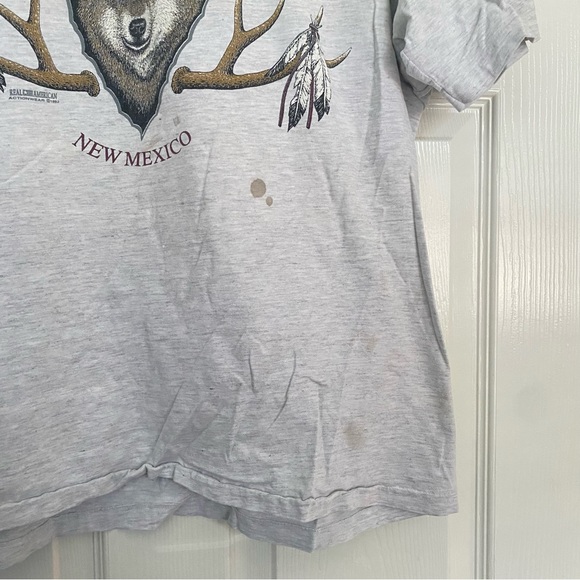 Vintage Hanes Beefy-T 1992 Single Stitch Santa Fe Wolf New Mexico Shirt Mens XL - Picture 2 of 6